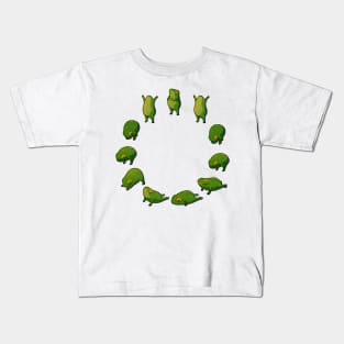 Yoga Frog Sun Salutation (No Arrow) Kids T-Shirt